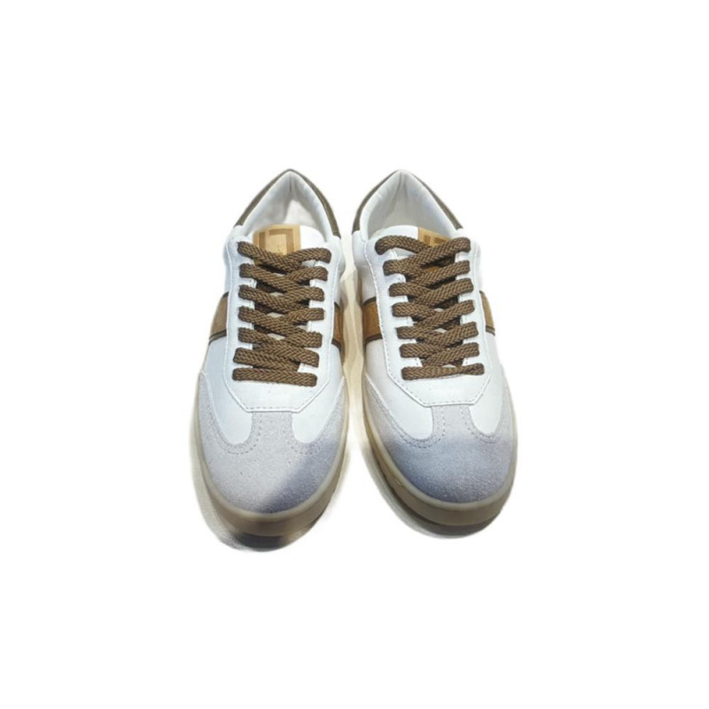 LL Tenis Couro e Camurça Logograma Branco