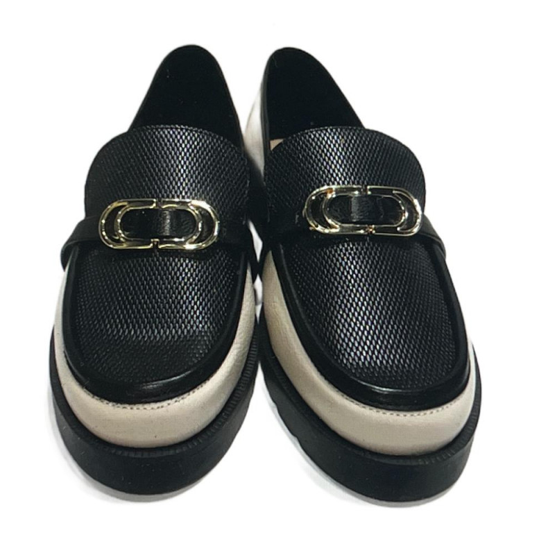 Luz da Lua Loafer Panna Preto 