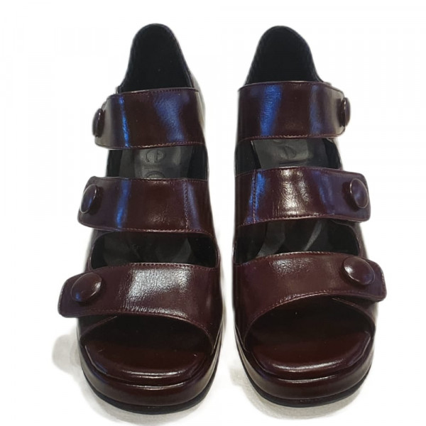 Selo de Controle Peeptoe Bordeaux